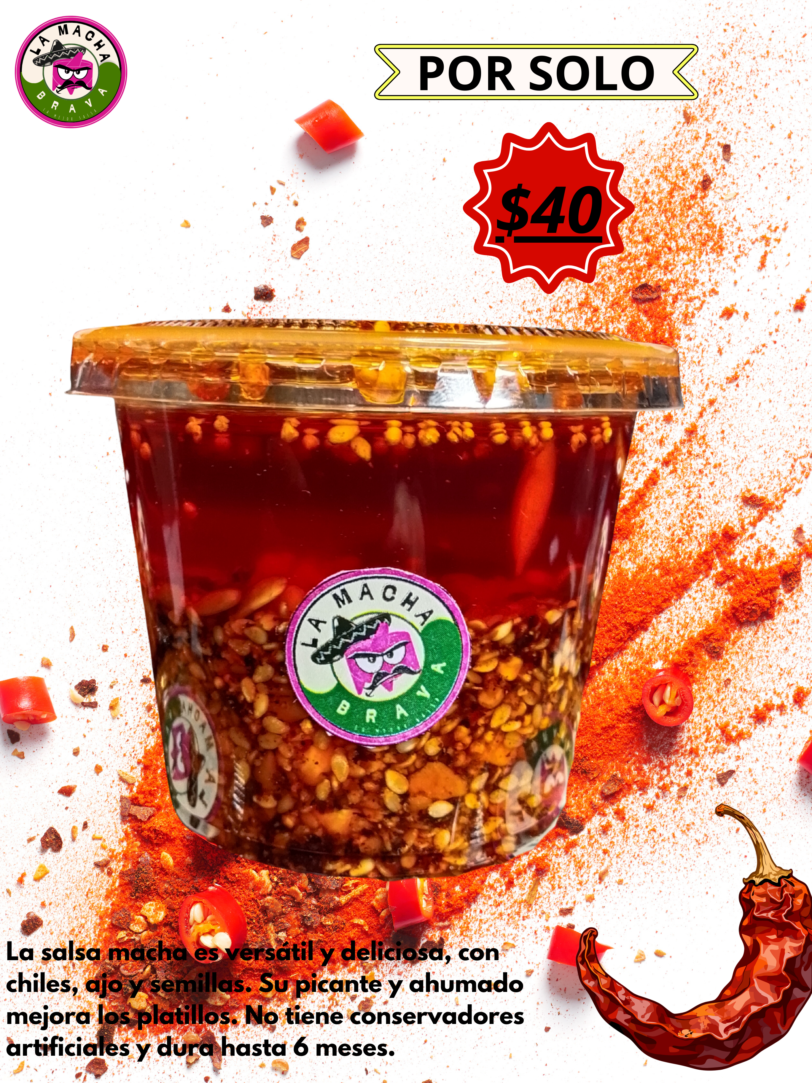 Salsa macha brava de 150ml (desechable)
